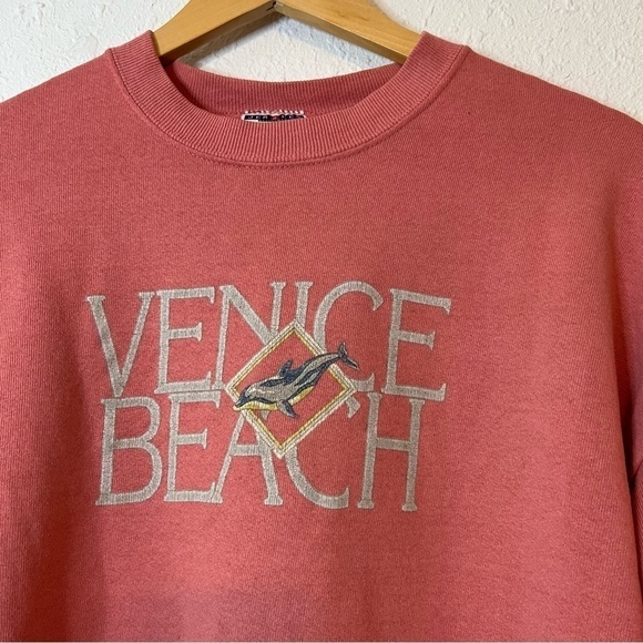 Vintage Venice Beach Jerzees Activewear Dolphin Crew Neck Sweatshirt Large - Picture 2 of 5
